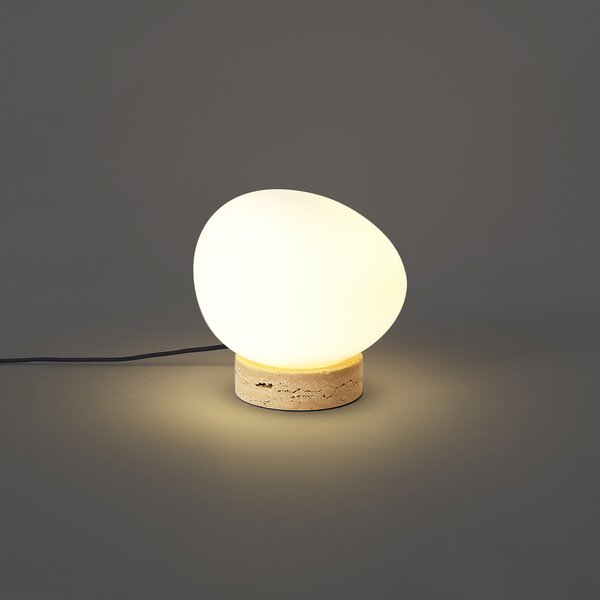 Lampada da tavolo Japandi beige con vetro opale - Sally