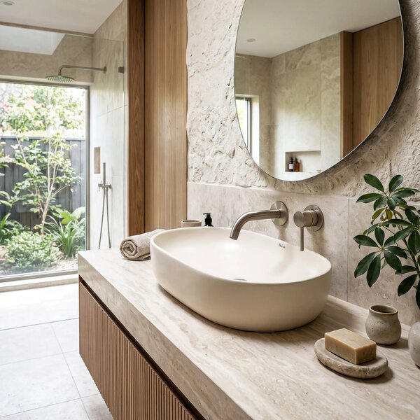 Lavabo da appoggio Rea Focus Creme