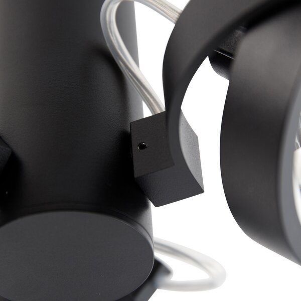 Faretto moderno nero regolabile a 3 luci - Goes
