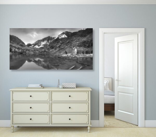 Quadro su tela – Montagne maestose in bianco e nero