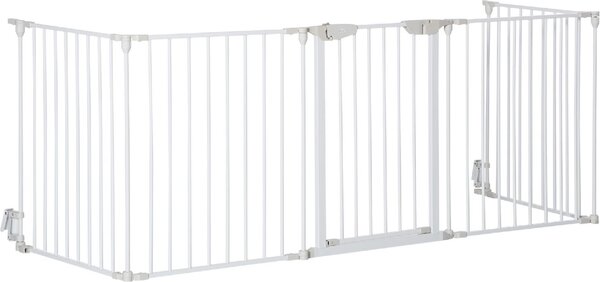 AllMyPets Cancellino per Cani Regolabile e Pieghevole con Chiusura Automatica e Blocco 300x74.5 cm colore Bianco