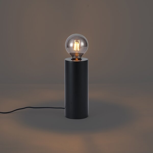 Lampada da tavolo moderna nera 24 cm - Cylinder