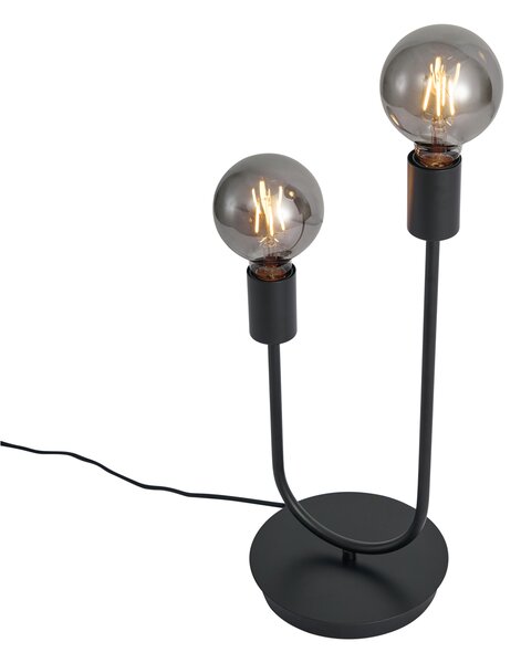 Lampada da tavolo Art Déco nera a 2 luci - Tuning