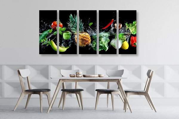 Quadri 5 pezzi – Frutta e verdura biologica