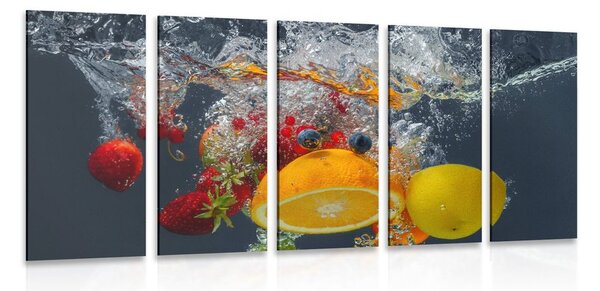 Quadri 5 pezzi – Frutta nell'acqua