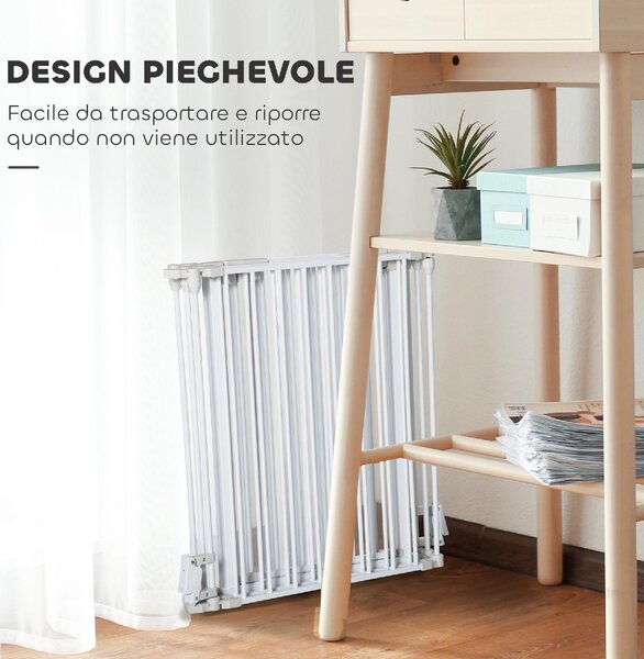 AllMyPets Cancellino per Cani Regolabile e Pieghevole con Chiusura Automatica e Blocco 300x74.5 cm colore Bianco
