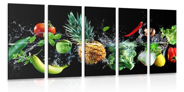 Quadri 5 pezzi – Frutta e verdura biologica