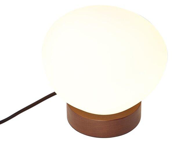 Lampada da tavolo Japandi in legno con vetro opale - Sally