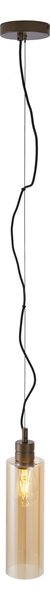 Hotel Chic Pendant Lamp Dark Bronze with Amber Glass - Stavelot
