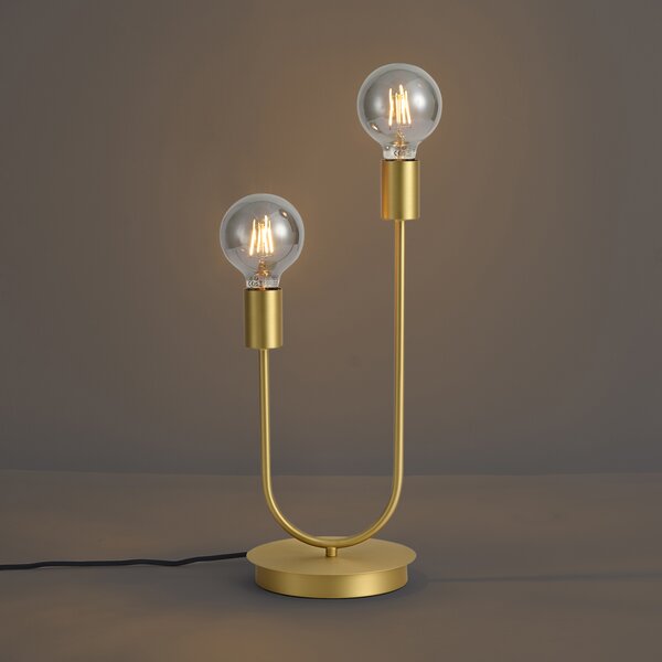 Lampada da tavolo Art Déco ottone 2 luci - Tuning