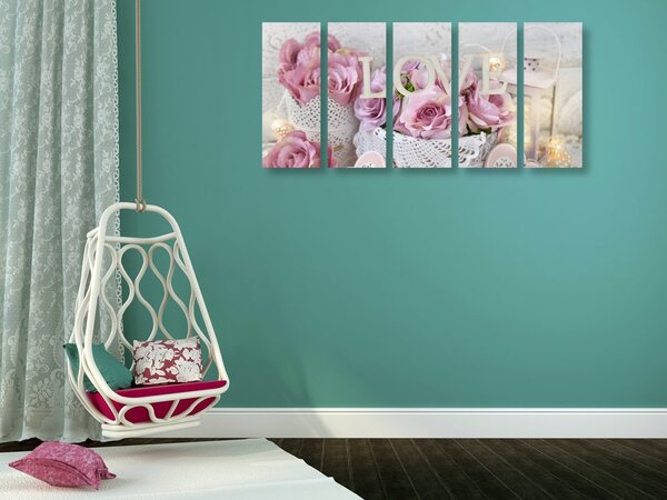 Quadri 5 pezzi – Decorazione romantica in stile vintage