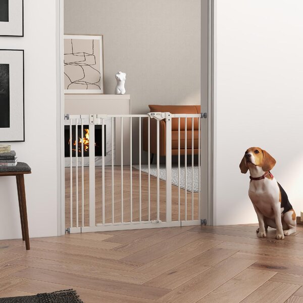 AllMyPets Cancellino per Cani Regolabile Fino a 100 cm Senza Viti con 2 Estensioni e Altezza 72 cm colore Bianco - 23V4WT
