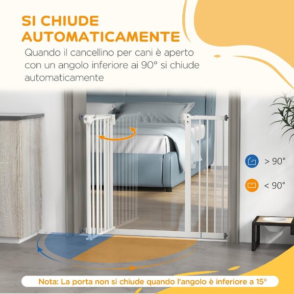 AllMyPets Cancellino per Cani Regolabile Fino a 100 cm Senza Viti con 2 Estensioni e Altezza 72 cm colore Bianco - 23V4WT