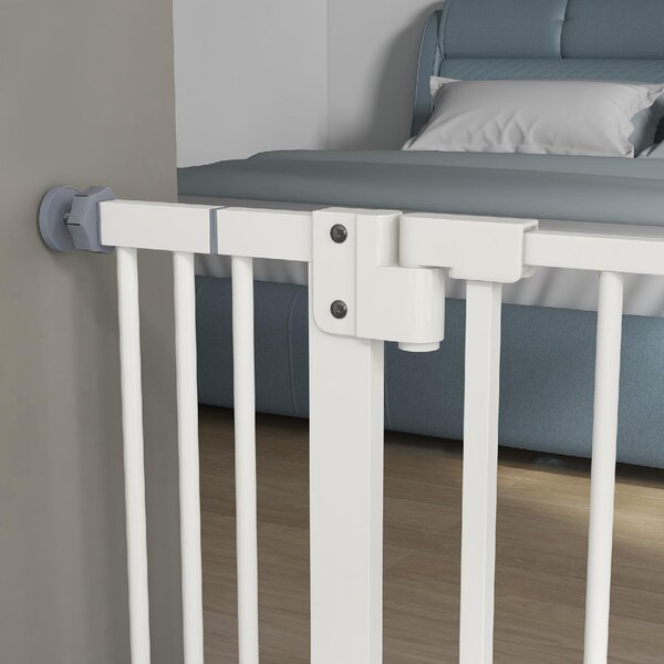 AllMyPets Cancellino per Cani Regolabile Fino a 100 cm Senza Viti con 2 Estensioni e Altezza 72 cm colore Bianco - 23V4WT