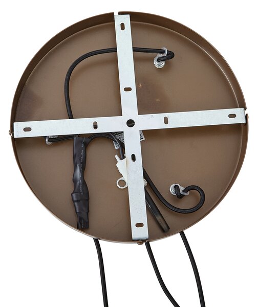 Lampada a sospensione Hotel Chic bronzo scuro con vetro ambrato a 3 luci - Stavelot
