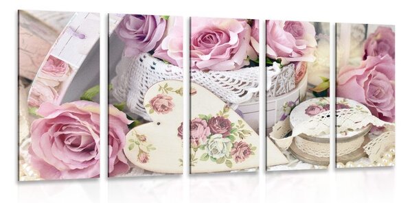 Quadri 5 pezzi – Stile vintage romantico