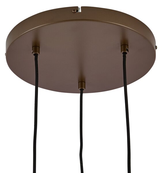 Lampada a sospensione Hotel Chic bronzo scuro con vetro ambrato a 3 luci - Stavelot