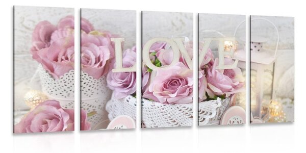 Quadri 5 pezzi – Decorazione romantica in stile vintage