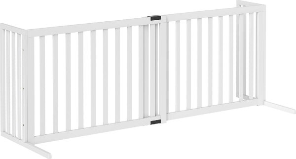 AllMyPets Cancellino per Cani Taglia Media e Piccola Estensibile Autoportante in Legno 102-183x57x70 cm colore Bianco