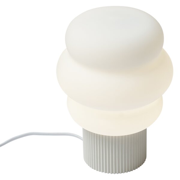 Lampada da tavolo Japandi beige con vetro opale 18 cm - Kumo