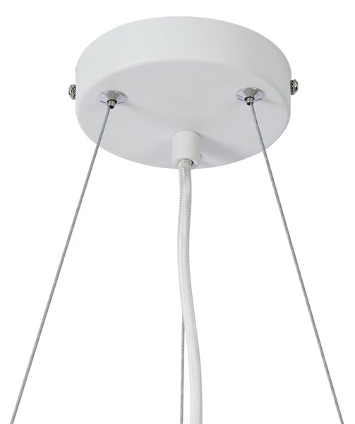 Lampada a sospensione moderna con stampa legno e 6 luci bianche - Jeana Circle