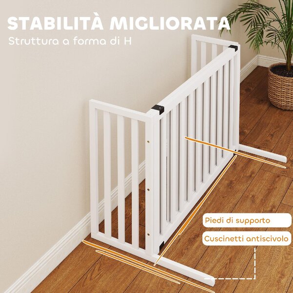 AllMyPets Cancellino per Cani Taglia Media e Piccola Estensibile Autoportante in Legno 102-183x57x70 cm colore Bianco