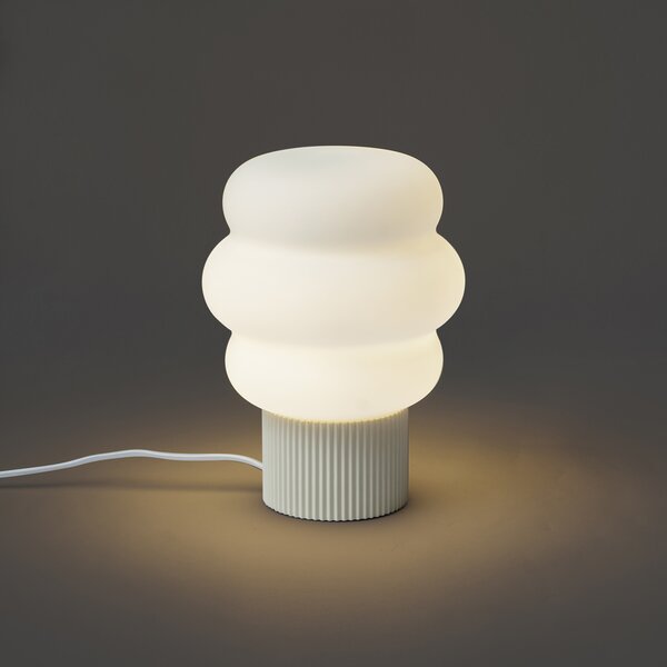 Lampada da tavolo Japandi beige con vetro opale 18 cm - Kumo