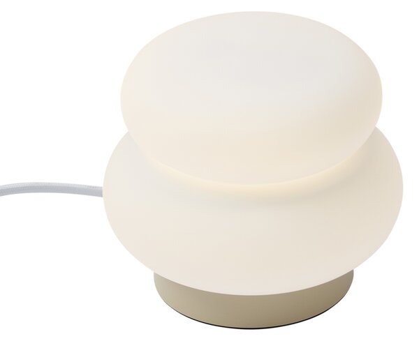 Lampada da tavolo Japandi beige con vetro opale 15 cm - Kumo