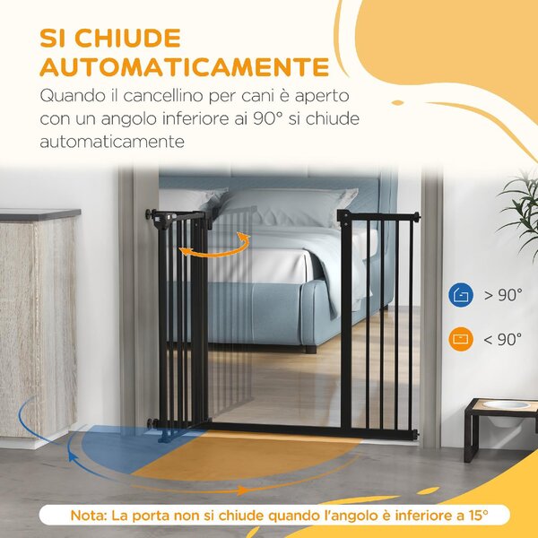 AllMyPets Cancellino per Cani Regolabile Fino a 100 cm Senza Viti con 2 Estensioni e Altezza 72 cm colore Nero - 23Z4BK