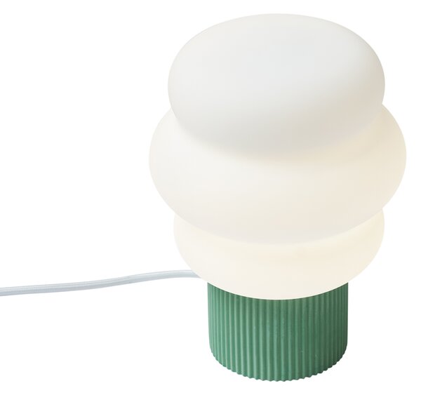 Lampada da tavolo Japandi verde con vetro opale 18 cm - Kumo