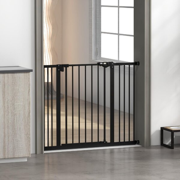 AllMyPets Cancellino per Cani Regolabile Fino a 100 cm Senza Viti con 2 Estensioni e Altezza 72 cm colore Nero - 23Z4BK