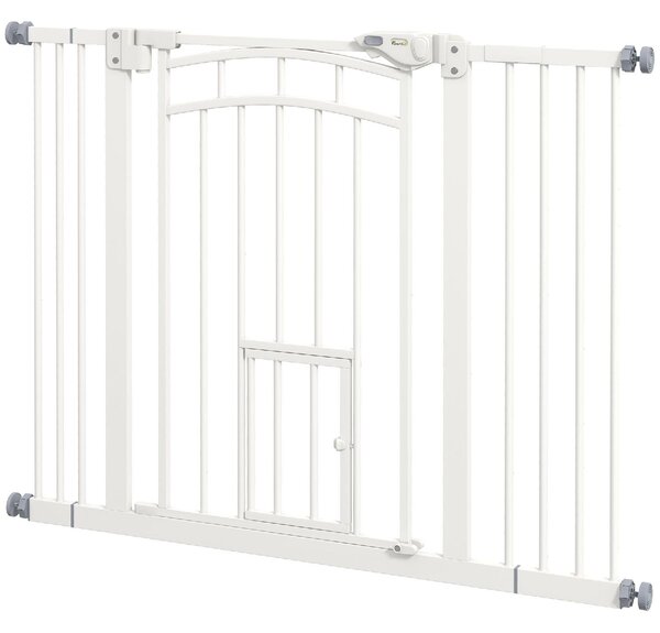 AllMyPets Cancellino per Cani taglia Piccola e Media con Chiusura Automatica in Acciaio e PA 74-100x76 cm colore Bianco - 1WTAM262