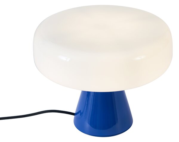 Lampada da tavolo retrò blu con bianco - Knob
