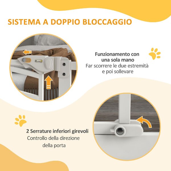 AllMyPets Cancellino per Cani taglia Piccola e Media con Chiusura Automatica in Acciaio e PA 74-100x76 cm colore Bianco - 1WTAM262
