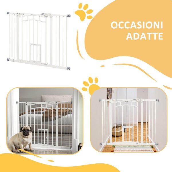 AllMyPets Cancellino per Cani taglia Piccola e Media con Chiusura Automatica in Acciaio e PA 74-100x76 cm colore Bianco - 1WTAM262