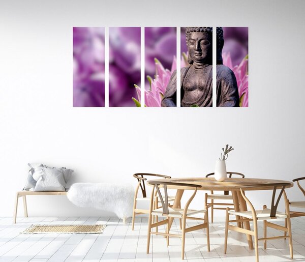 Quadri 5 pezzi – Buddha tranquillo