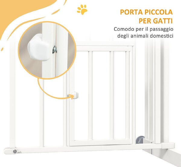 AllMyPets Cancellino per Cani taglia Piccola e Media con Chiusura Automatica in Acciaio e PA 74-100x76 cm colore Bianco - 1WTAM262