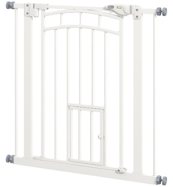 AllMyPets Cancellino per Cani taglia Piccola e Media con Chiusura Automatica in Acciaio e PA 74-80x76 cm colore Bianco - 0WTAM286