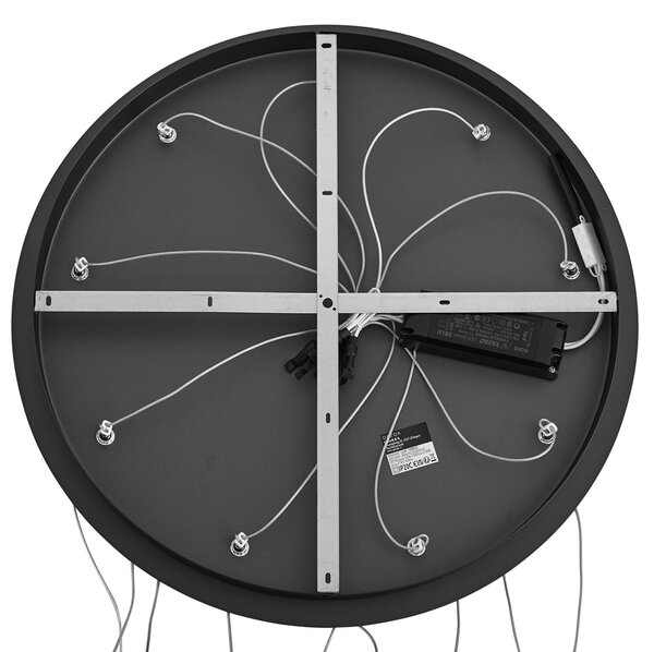 Lampada a sospensione di design nera a 9 luci con LED dimmerabile a 3 livelli - Vide Anella