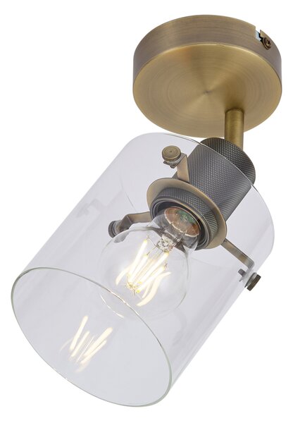 Faretto da parete di design bronzo con vetro trasparente - Domo