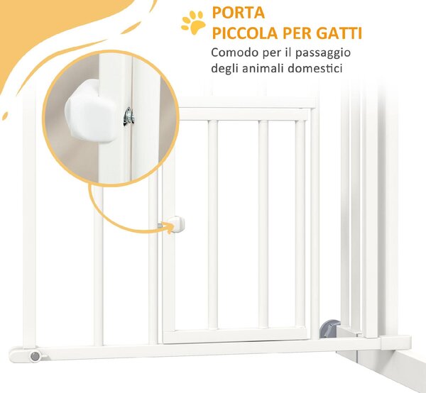 AllMyPets Cancellino per Cani taglia Piccola e Media con Chiusura Automatica in Acciaio e PA 74-80x76 cm colore Bianco - 0WTAM286