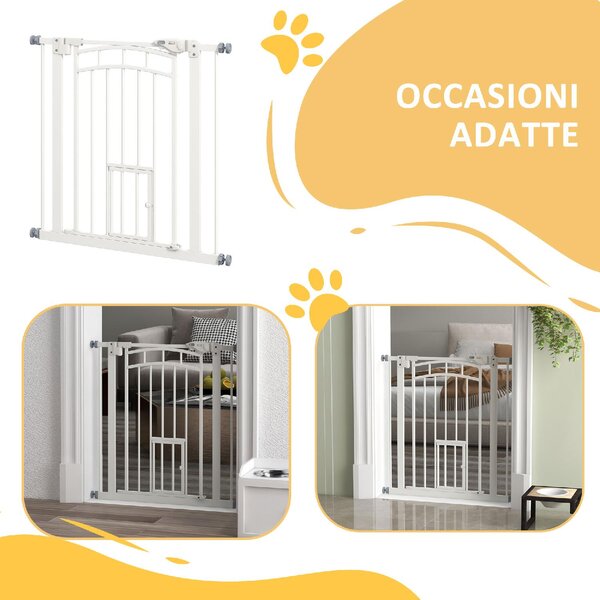 AllMyPets Cancellino per Cani taglia Piccola e Media con Chiusura Automatica in Acciaio e PA 74-80x76 cm colore Bianco - 0WTAM286