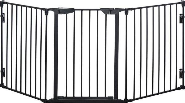AllMyPets Cancellino per Cani Taglia Piccola e Media Pieghevole a 3 Pannelli 180x3x74.5 cm colore Nero - 1BKW61F