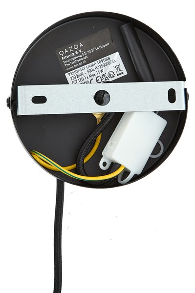 Lampada a sospensione nera con vetro fumé e ambrato rotonda a 8 luci - Monaco