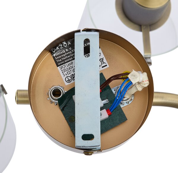 Faretto da soffitto di design bronzo con vetro trasparente rotondo a 3 luci - Domo