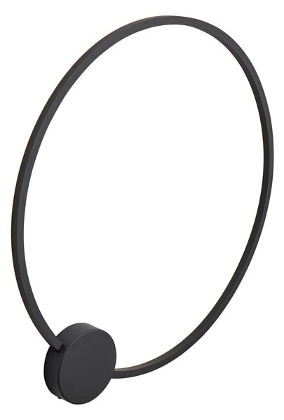 Lampada da parete di design nera 67cm con LED dimmerabile a 3 livelli - Anello