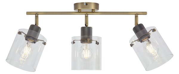 Faretto da soffitto di design bronzo con vetro trasparente 3 luci - Domo