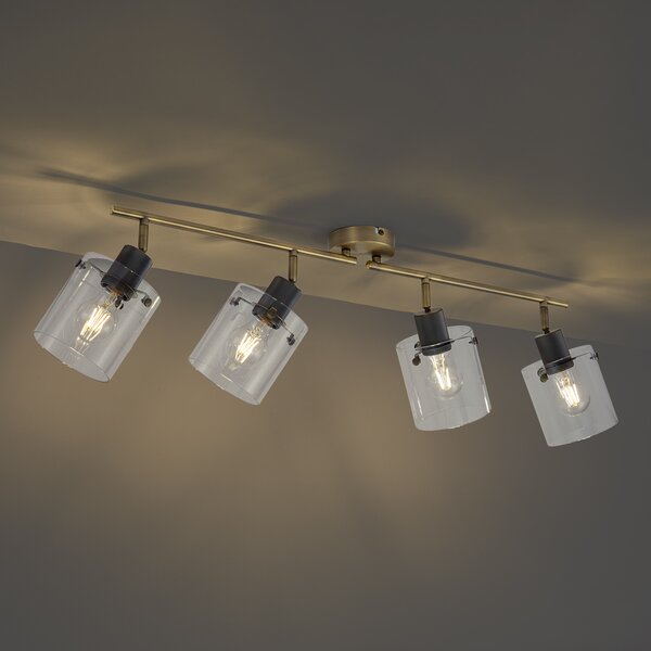 Faretto da soffitto di design bronzo con vetro trasparente 4 luci - Domo