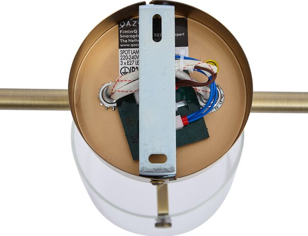 Faretto da soffitto di design bronzo con vetro trasparente 3 luci - Domo