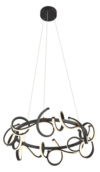 Lampada a sospensione di design nera rotonda dimmerabile a 3 livelli - Krisscross